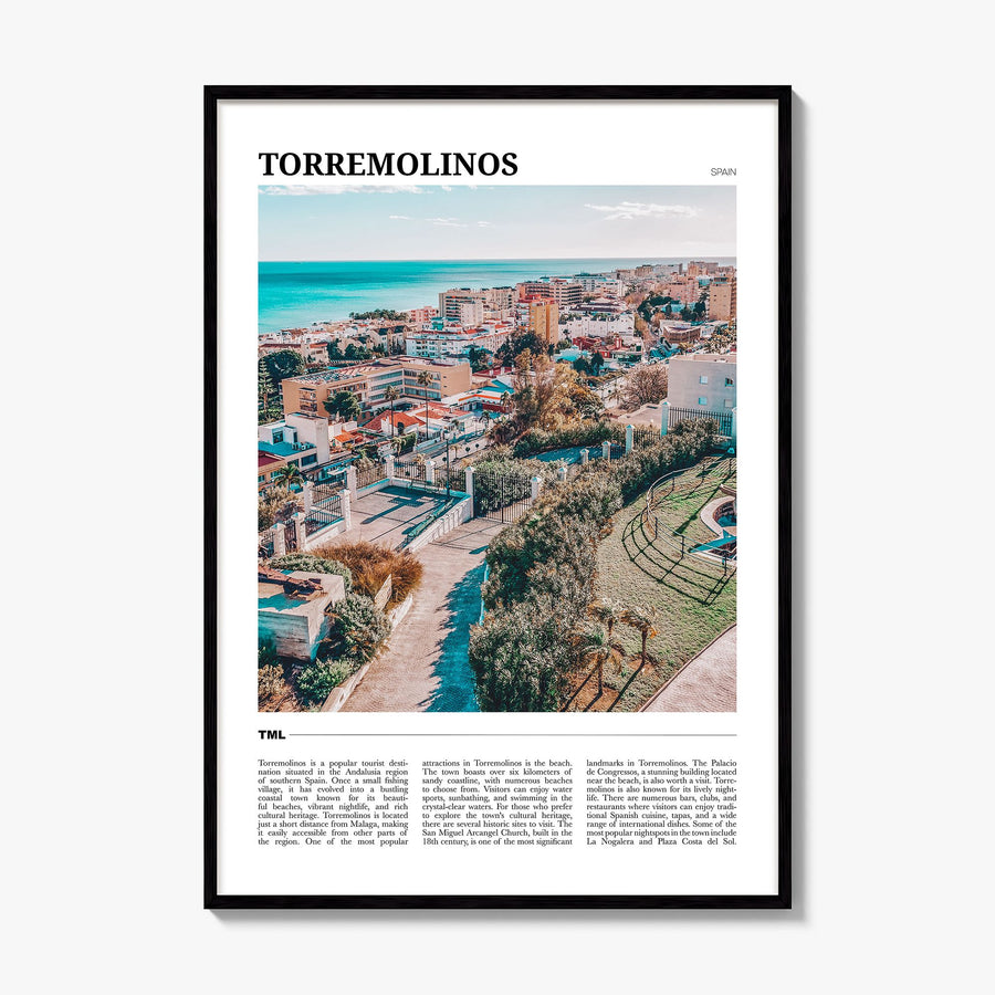 Torremolinos Travel Poster, framed poster mockup