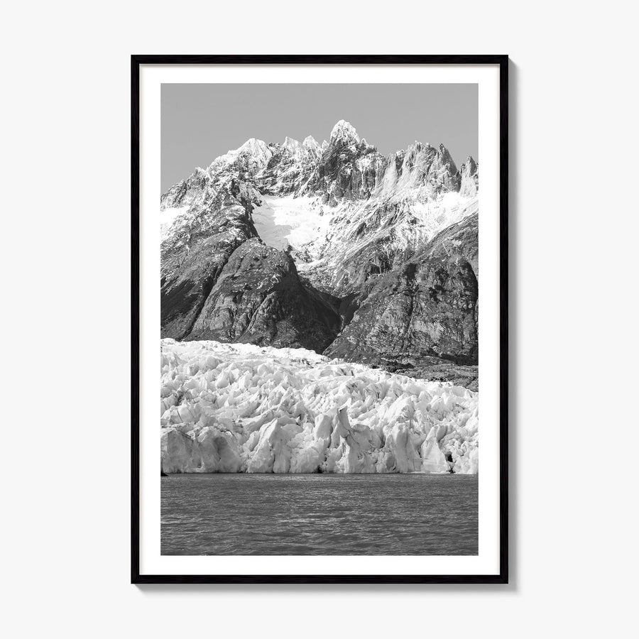 Torres del Paine Photo Poster, framed poster mockup, white border