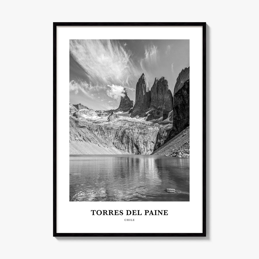 Torres del Paine Classic Poster, framed poster mockup