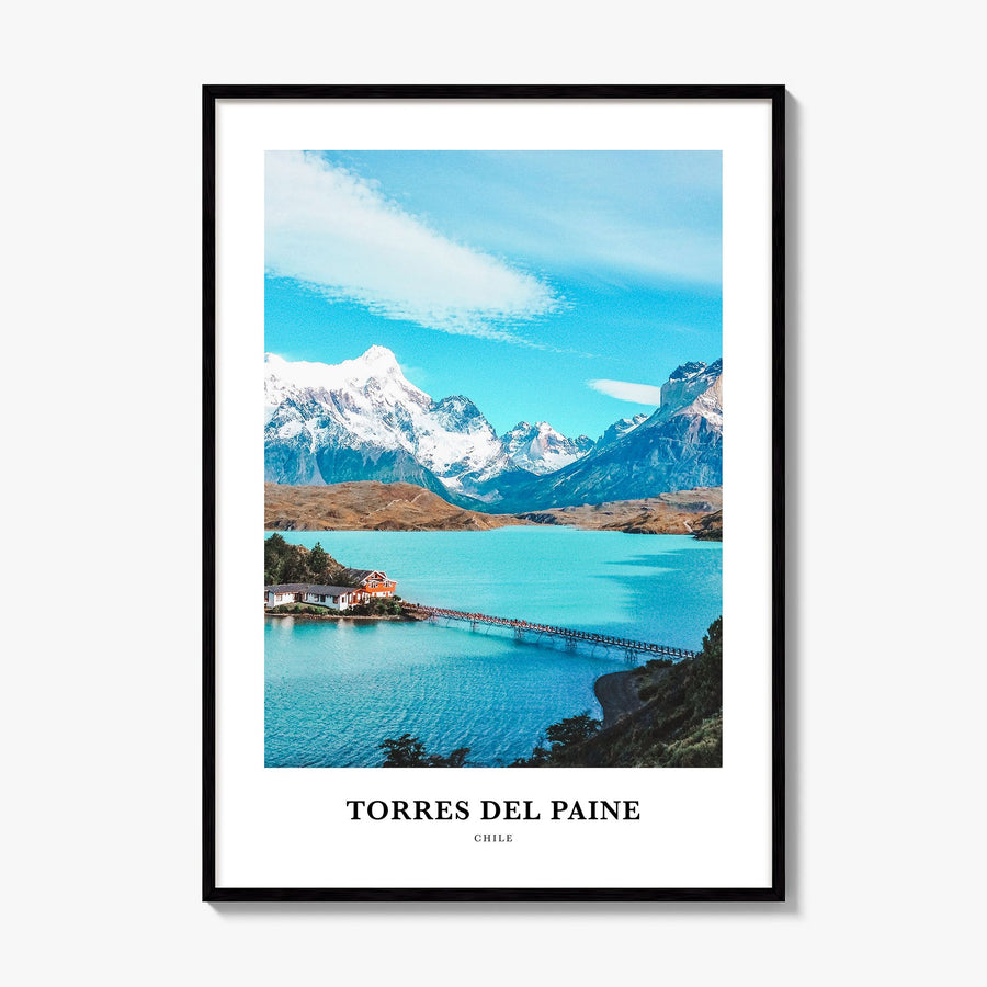 Torres del Paine Classic Poster, framed poster mockup