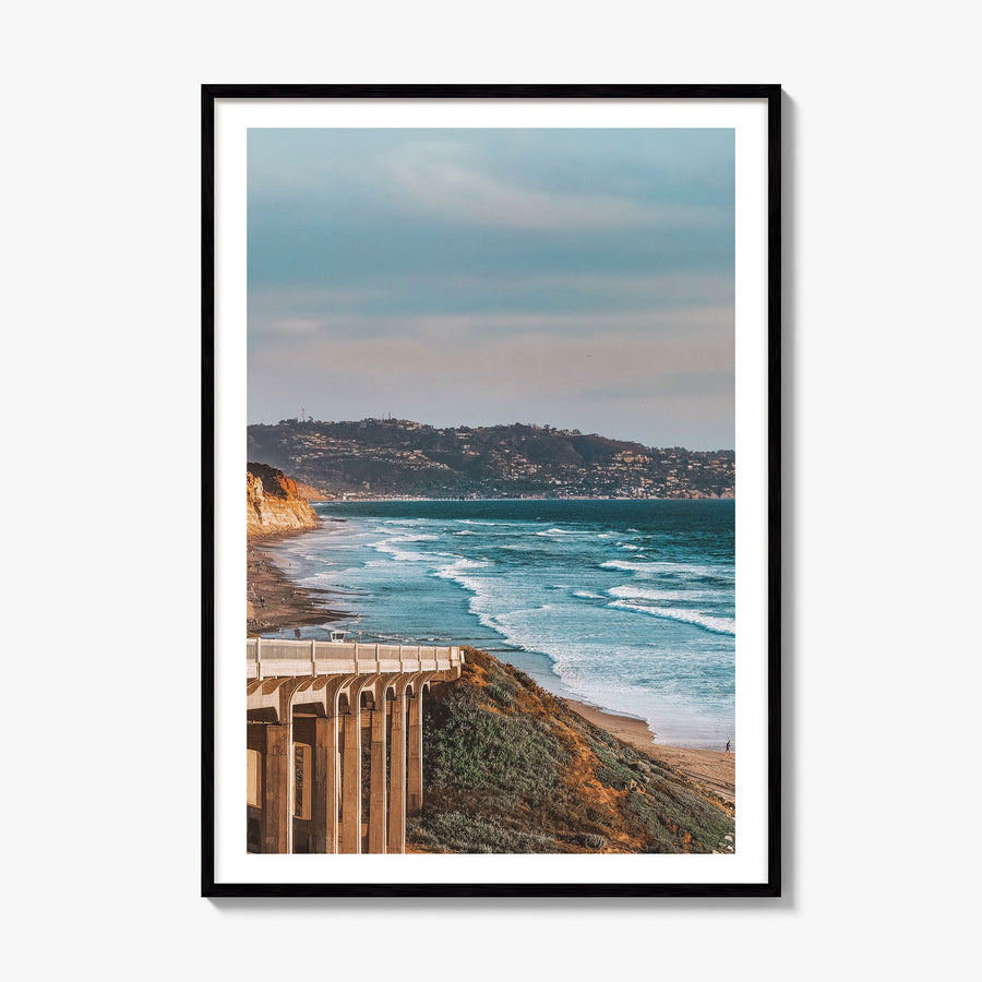 Torrey Pines Photo No 1 Poster, framed poster mockup, white border