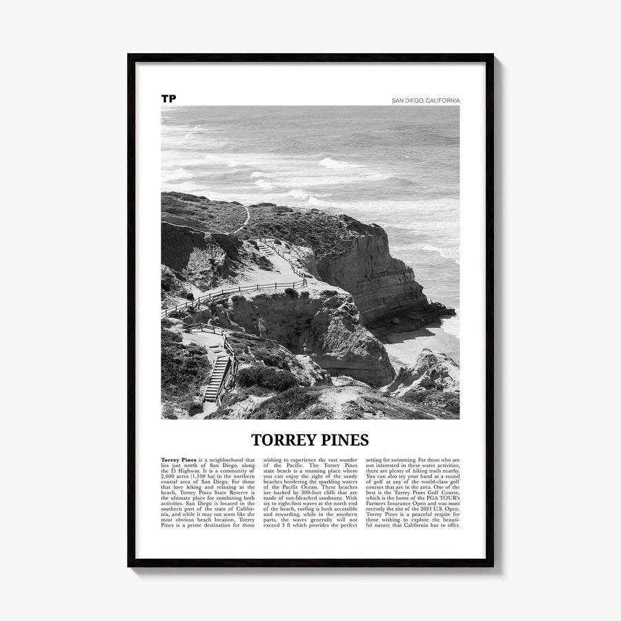 Torrey Pines Newspaper No 1 Poster, framed poster mockup