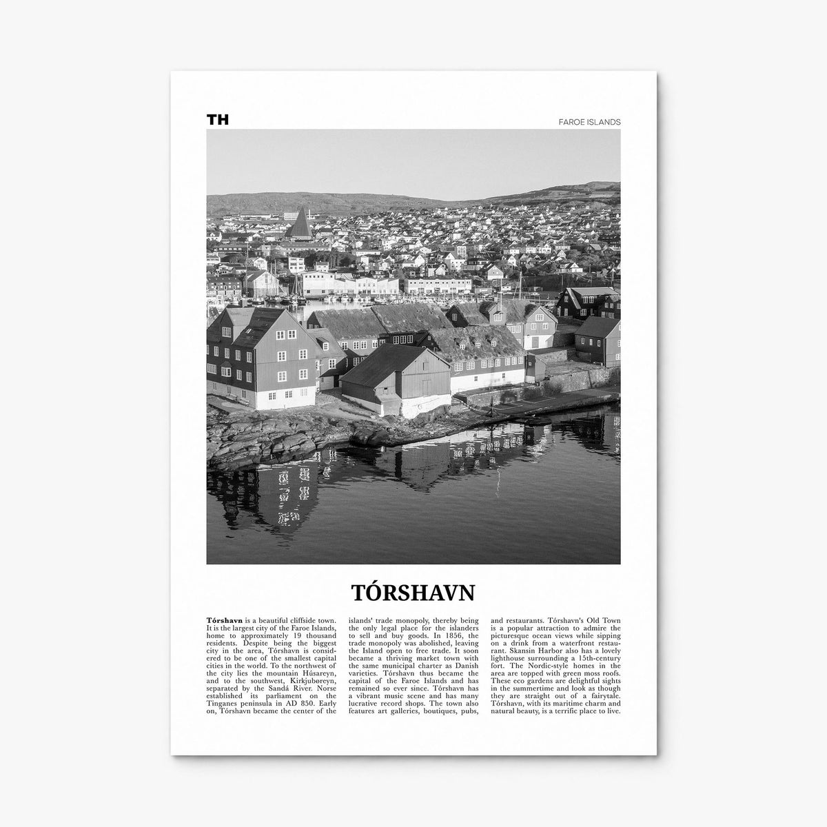 Tórshavn Newspaper Poster, print only (unframed)