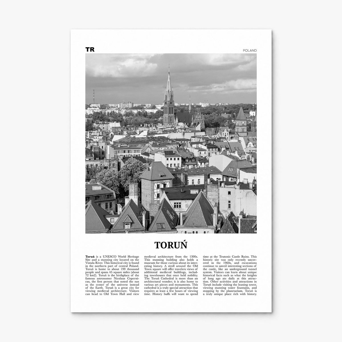 Toruń Newspaper Poster, print only (unframed)