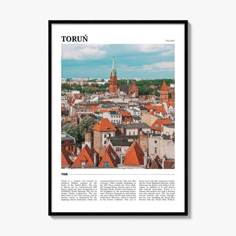 Toruń Travel Poster, framed poster mockup