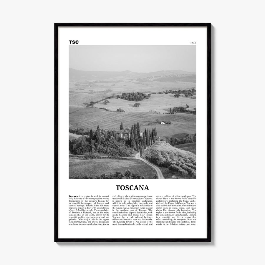 Toscana Newspaper Poster, framed poster mockup