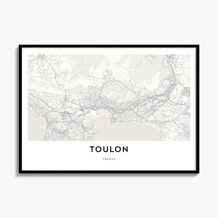 Toulon Map Poster, framed poster mockup