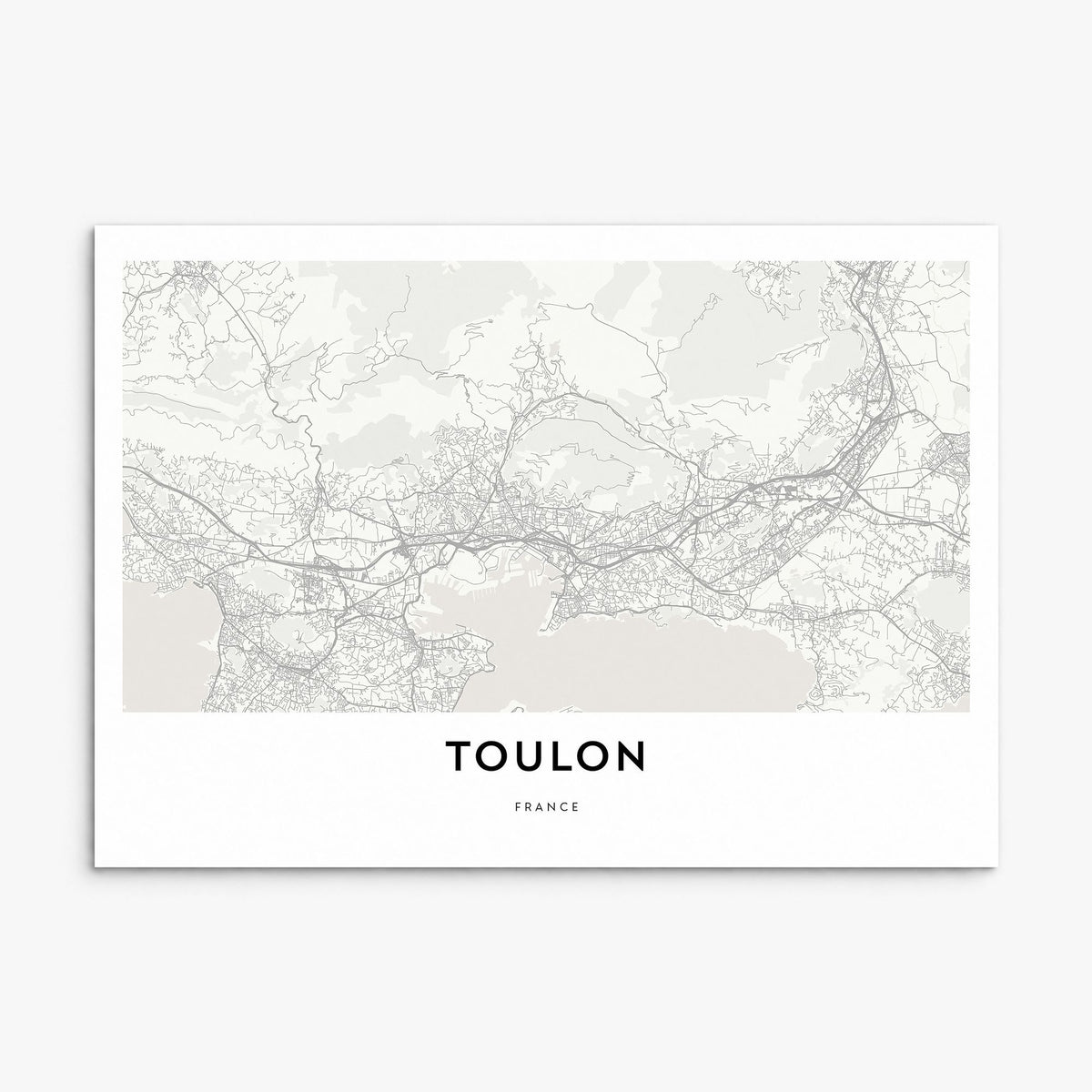 Toulon Map Poster, print only (unframed)
