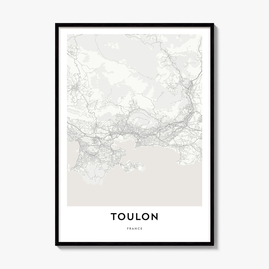 Toulon Map Poster, framed poster mockup