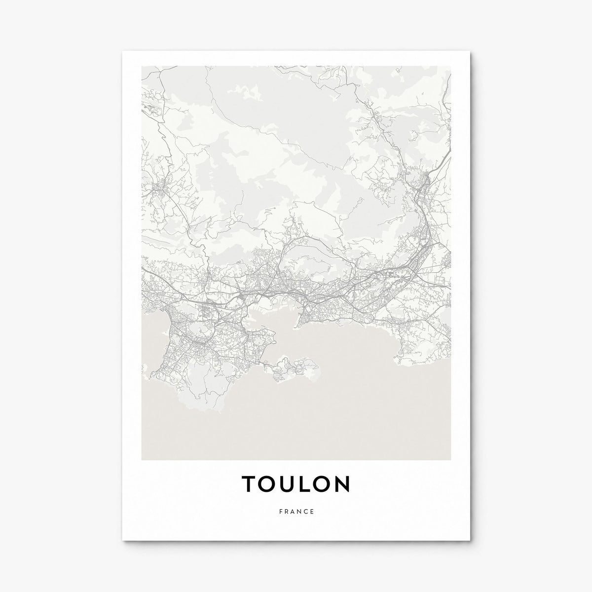 Toulon Map Poster, print only (unframed)