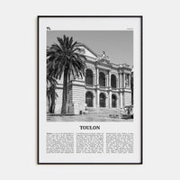 Toulon Poster Black Metal / 8x12 in Nbourhood Travel B&W Poster