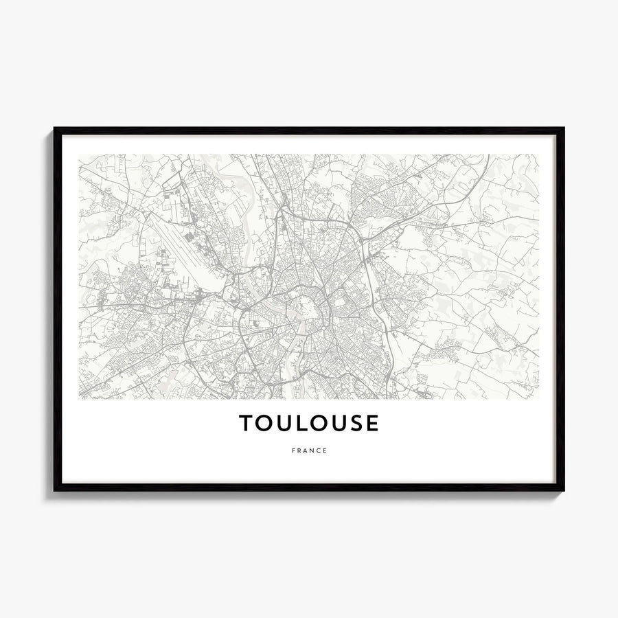 Toulouse Map Poster, framed poster mockup