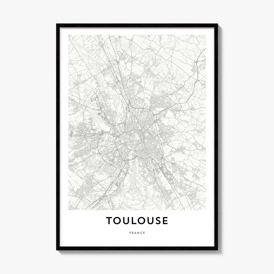 Toulouse Map Poster, framed poster mockup