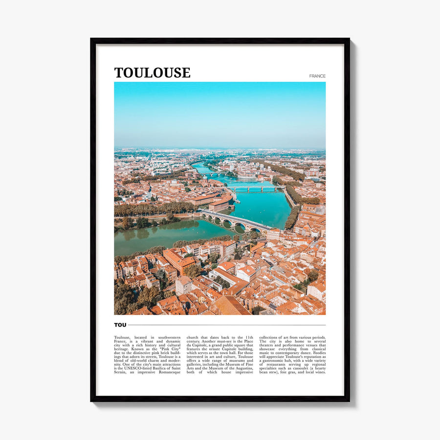 Toulouse Travel Poster, framed poster mockup