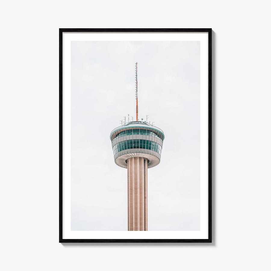 Tower of the Americas colorful photo poster – vertical wall art, unframed print shown in interior mockup