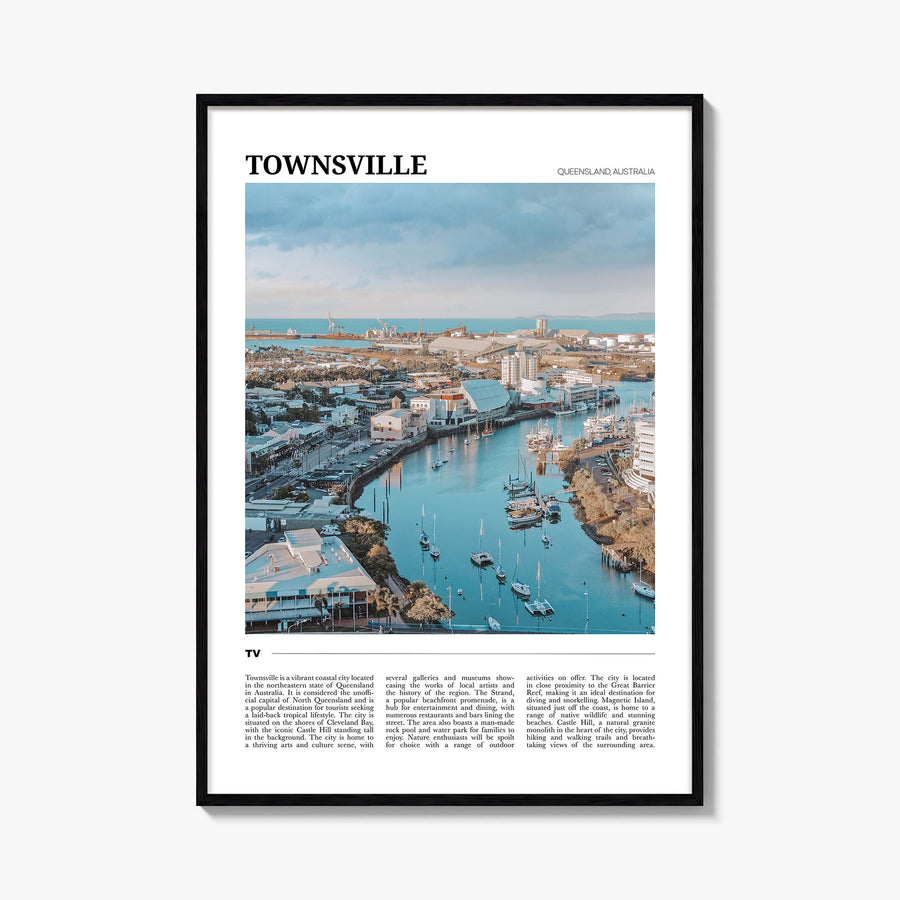 Townsville colorful travel poster of Queensland, Australia – vertical wall art, unframed print shown in interior mockup