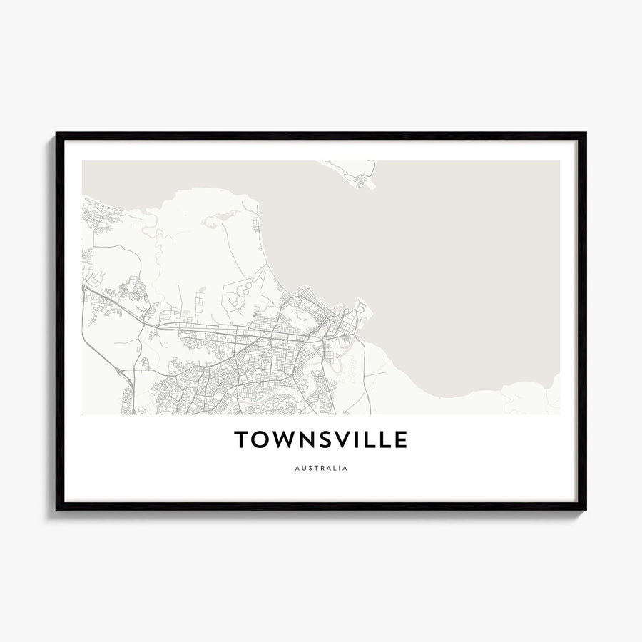 Townsville Map Poster, framed poster mockup