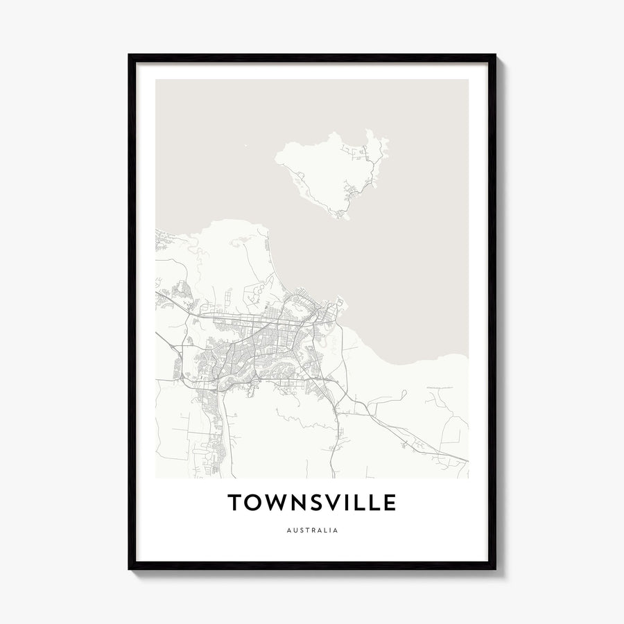 Townsville Map Poster, framed poster mockup