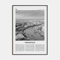 Townsville Poster Black Metal / 8x12 in Nbourhood Travel B&W Poster