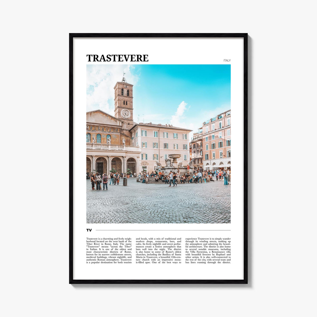 Trastevere Travel Poster