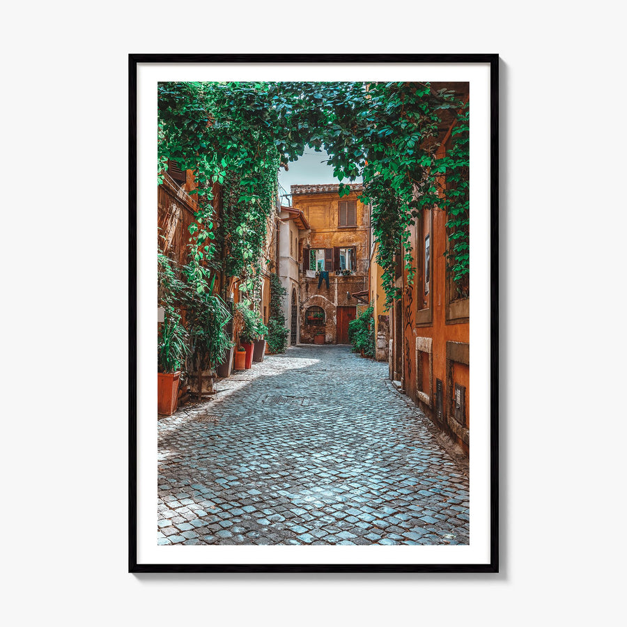 Trastevere Photo Poster, framed poster mockup, white border