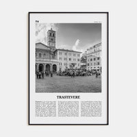 Trastevere Poster Black Metal / 8x12 in Nbourhood Travel B&W Poster