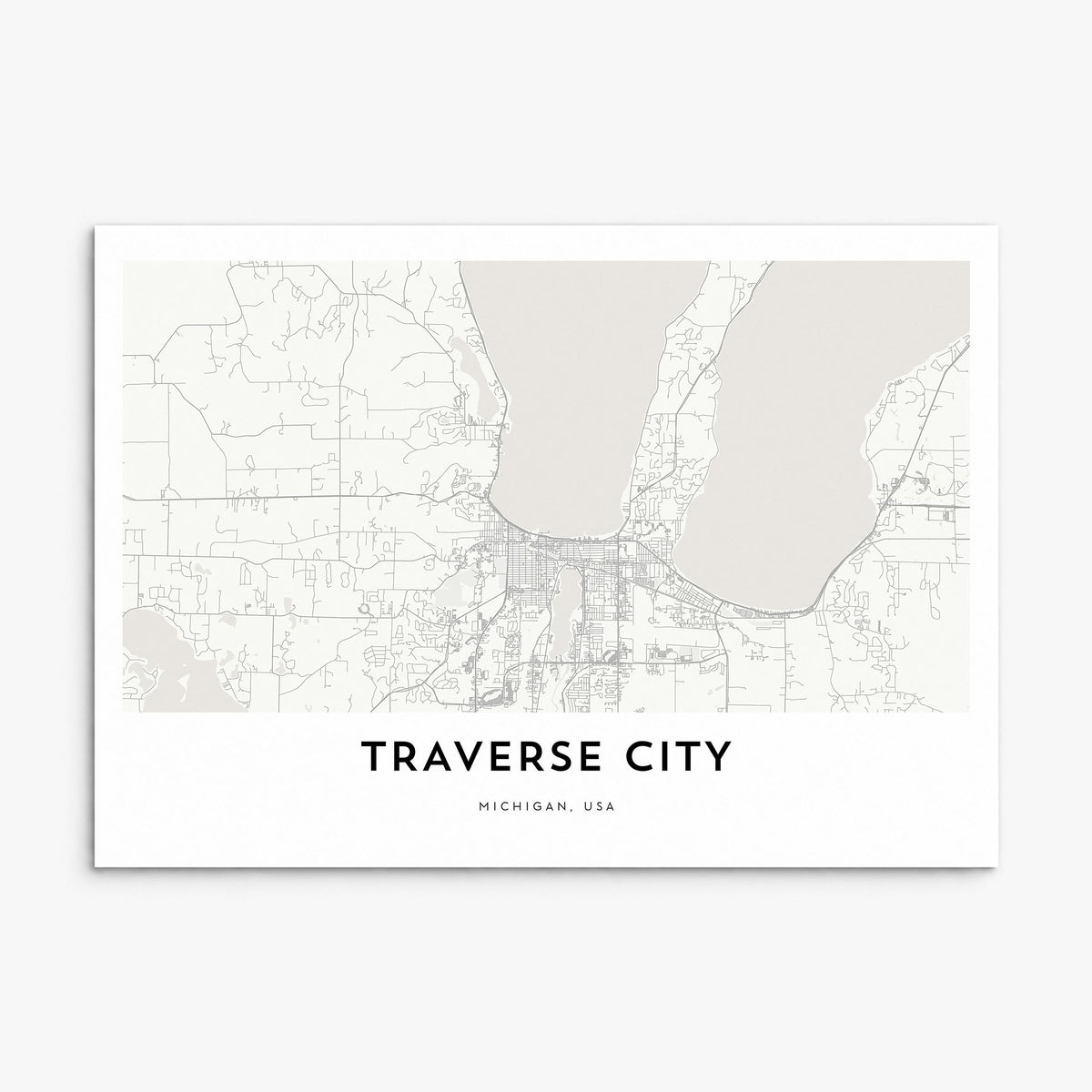 Traverse City Map Poster, print only (unframed)