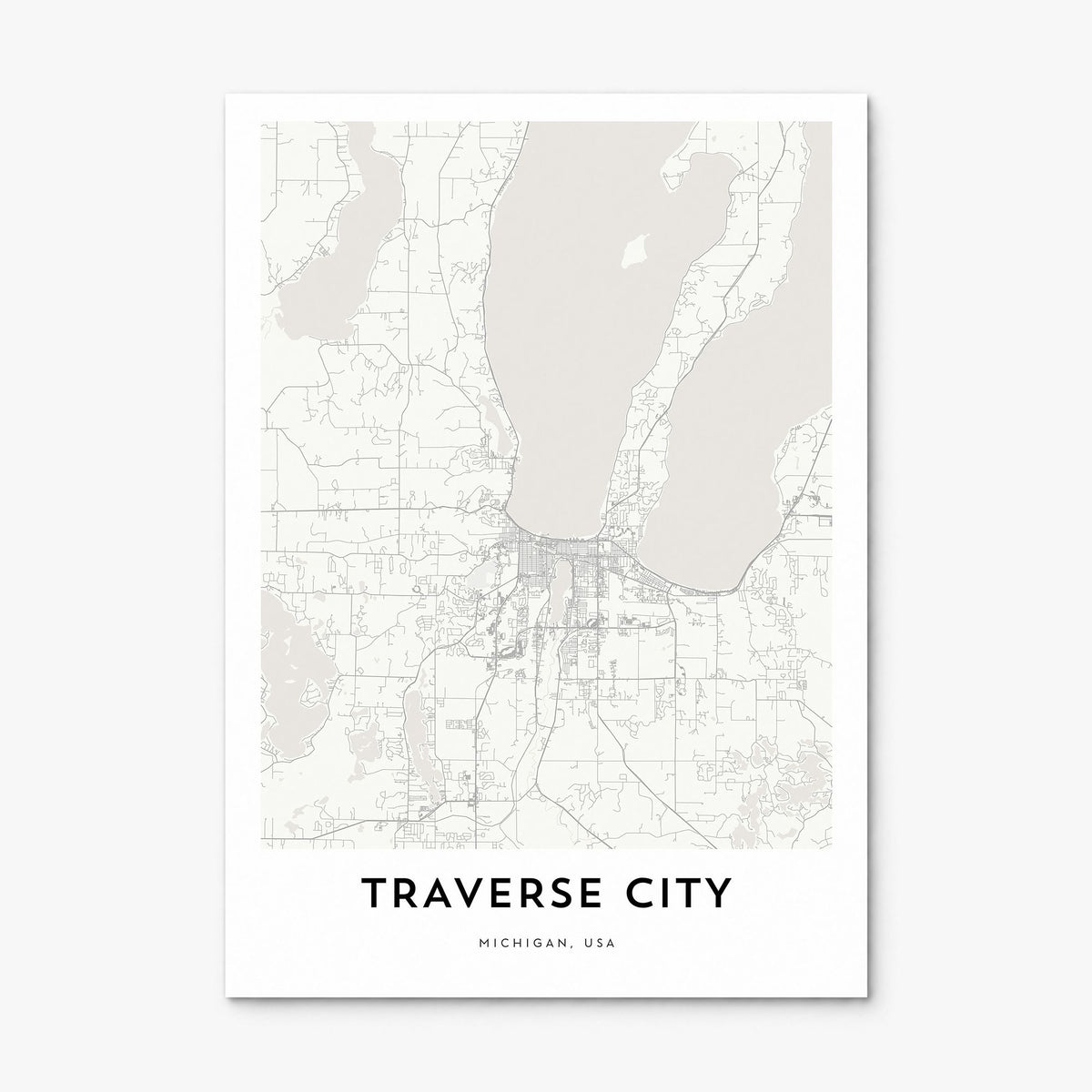 Traverse City Map Poster, print only (unframed)
