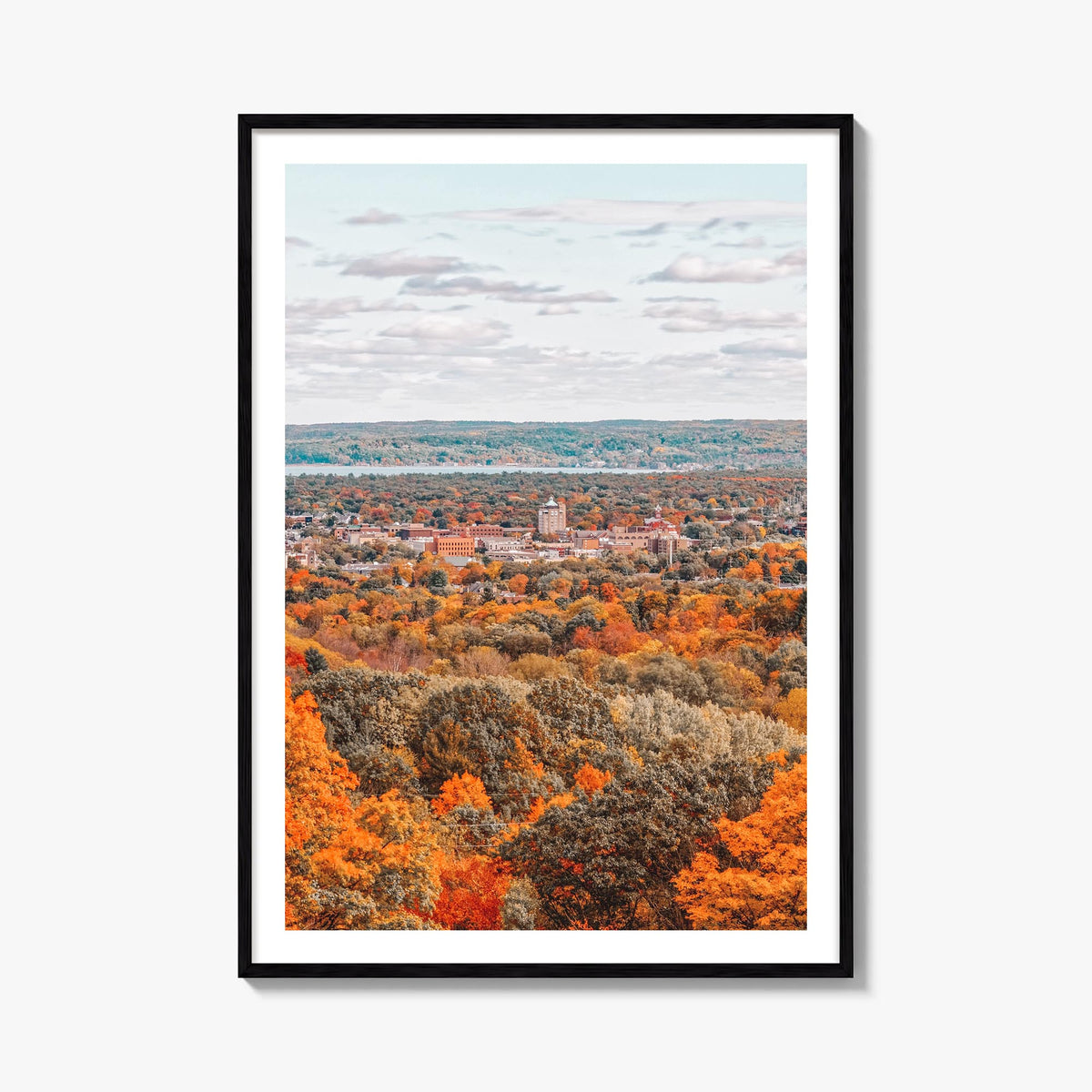 Traverse City no. 1 colorful photo poster of Michigan, USA – vertical wall art, unframed print shown in interior mockup