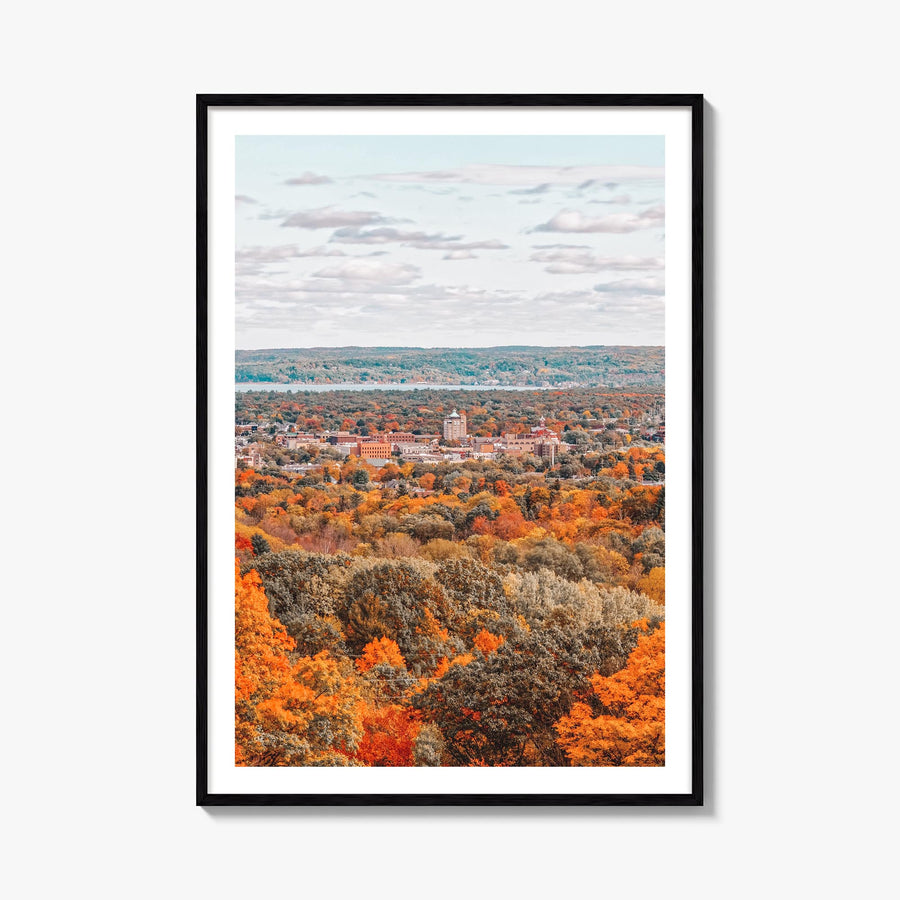 Traverse City no. 1 colorful photo poster of Michigan, USA – vertical wall art, unframed print shown in interior mockup
