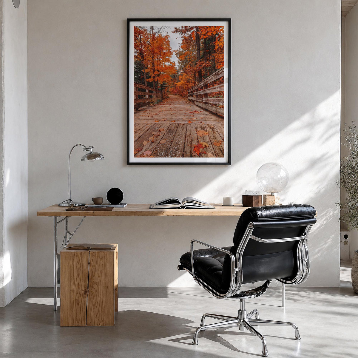 Traverse City no. 2 colorful photo poster of Michigan, USA – vertical wall art in black wood frame with white border, hanging
