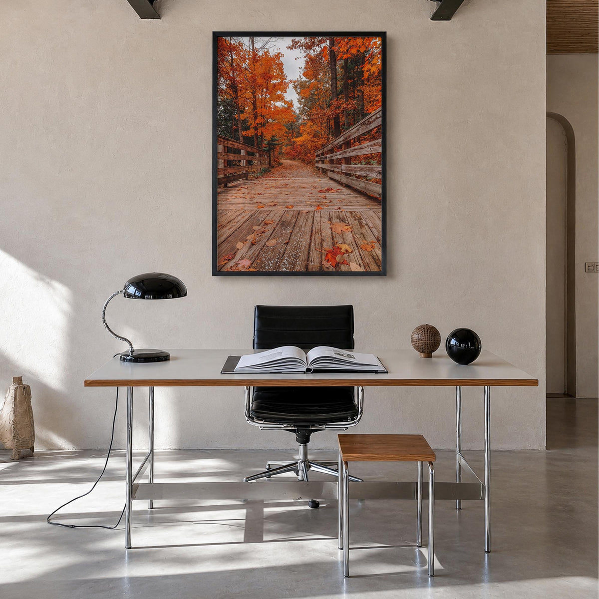 Traverse City no. 2 colorful photo poster of Michigan, USA – vertical wall art in black wood frame, hanging on wall