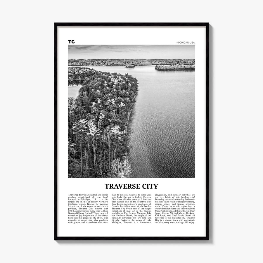 Traverse City Newspaper Poster, framed poster mockup