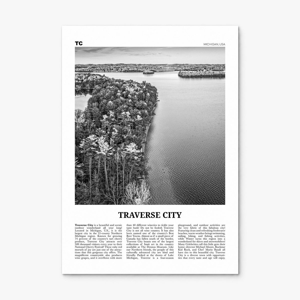 Traverse City Newspaper Poster, print only (unframed)
