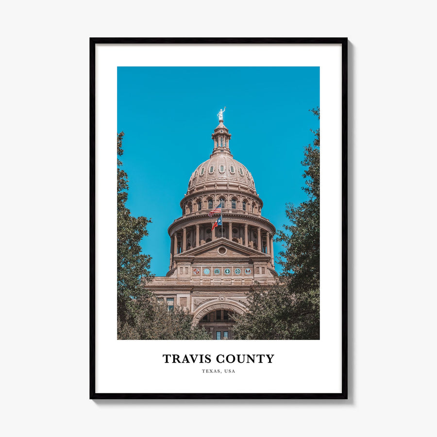 Travis County Classic Poster, framed poster mockup