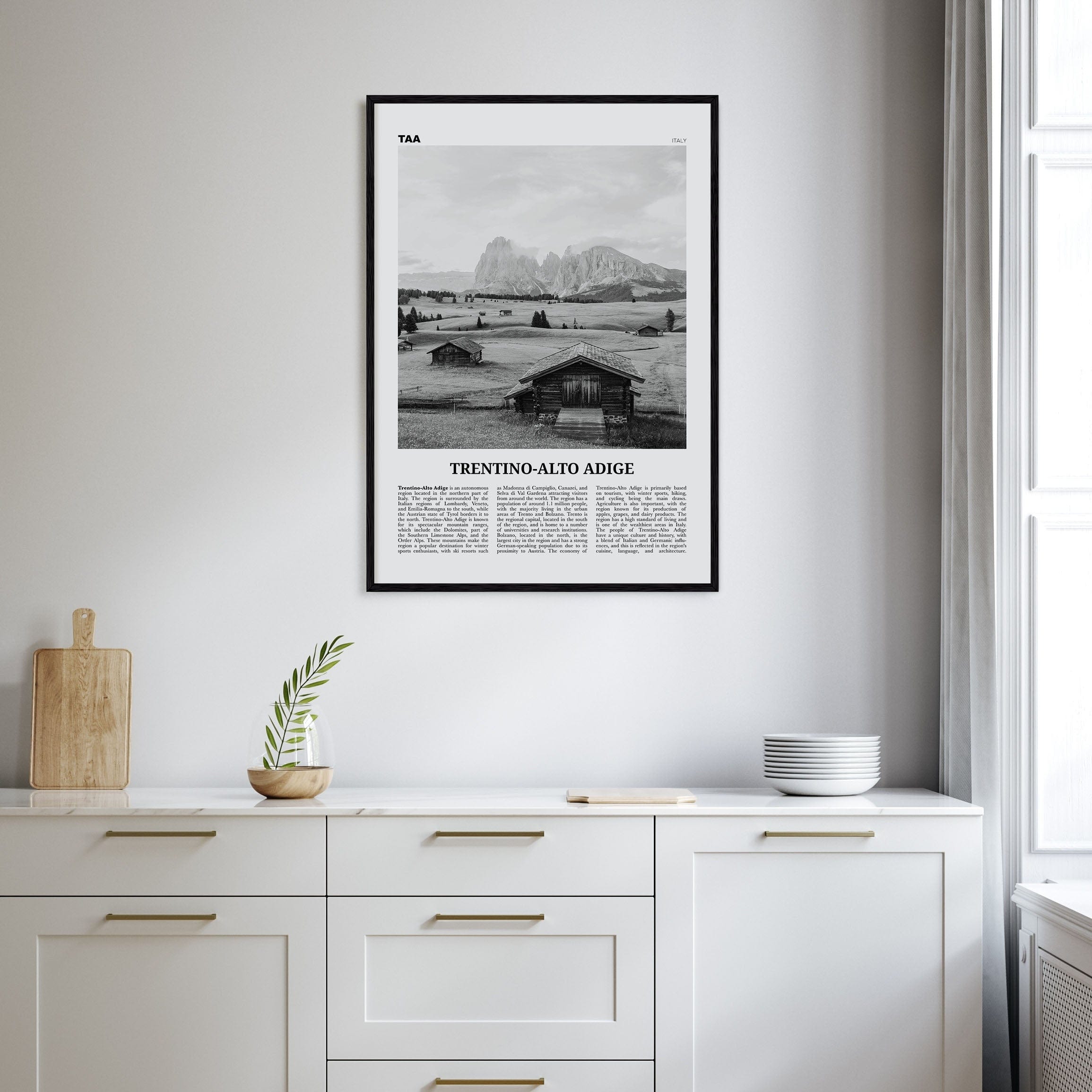 Trentino-Alto Adige Poster Nbourhood Travel B&W Poster