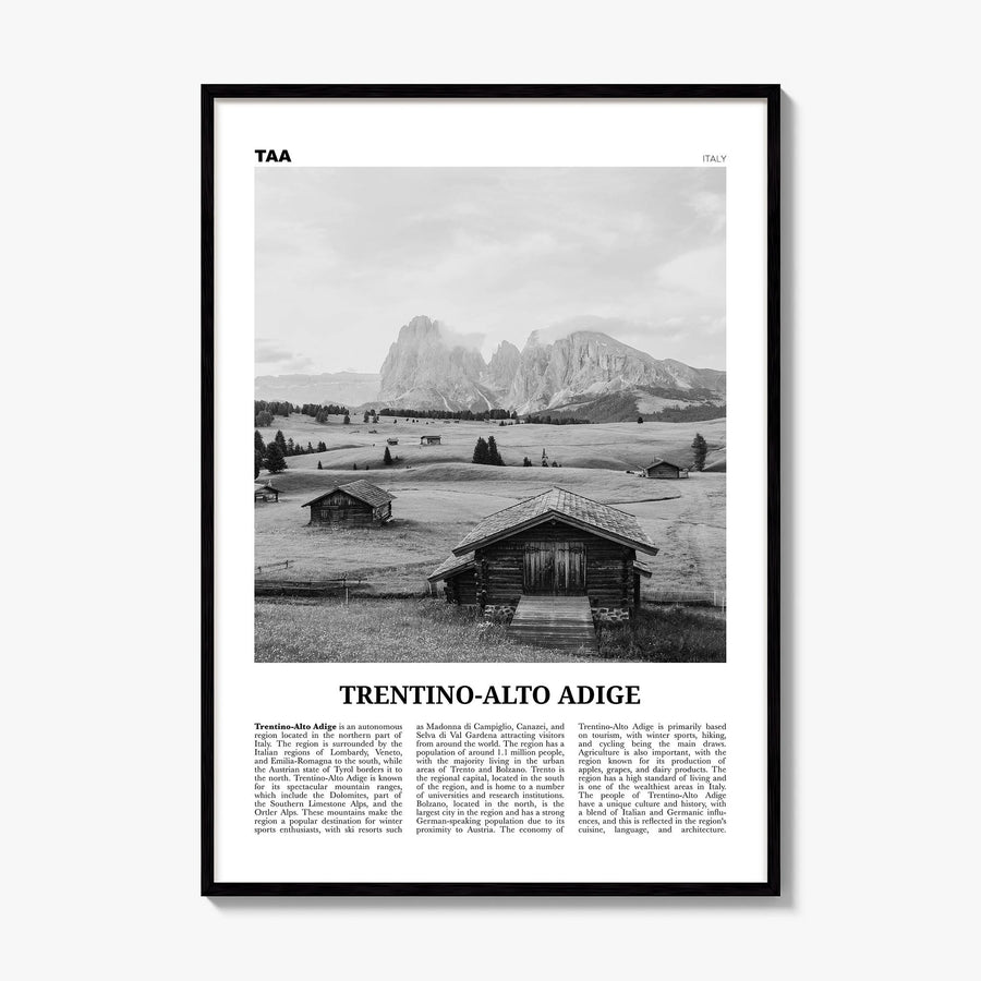 Trentino-Alto Adige Newspaper Poster, framed poster mockup