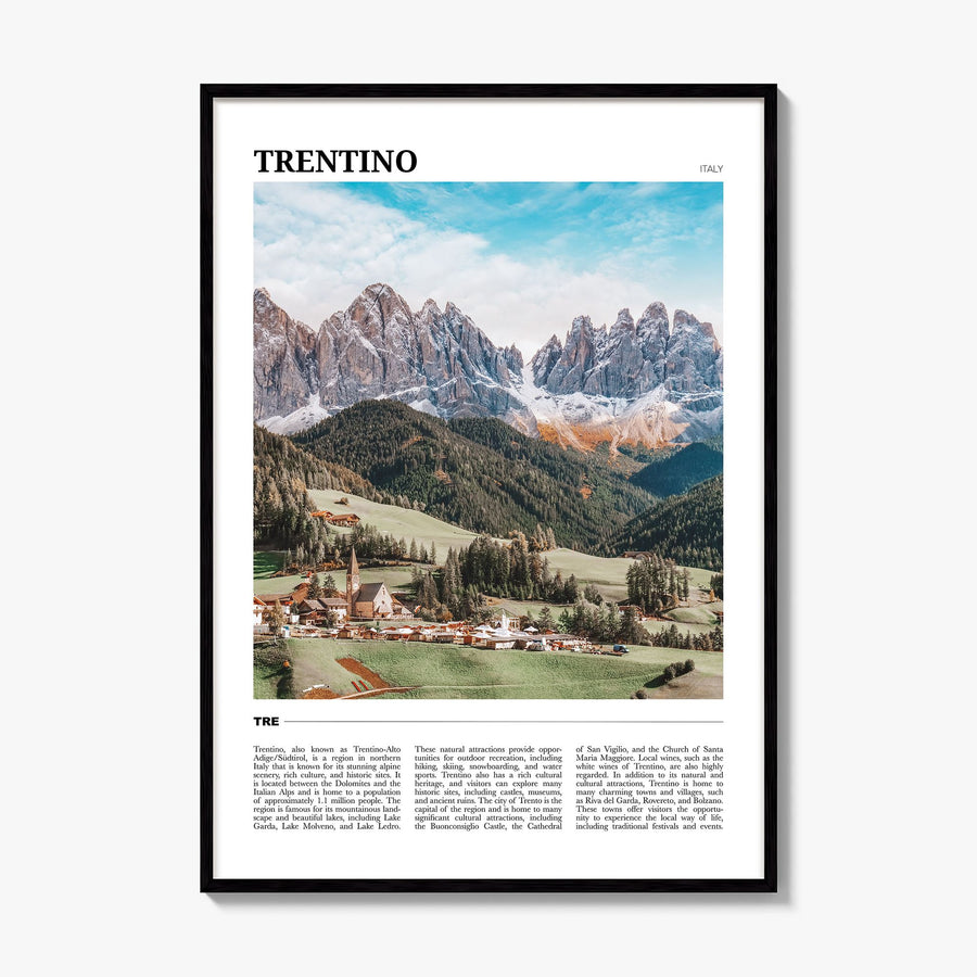 Trentino Travel No 2 Poster, framed poster mockup