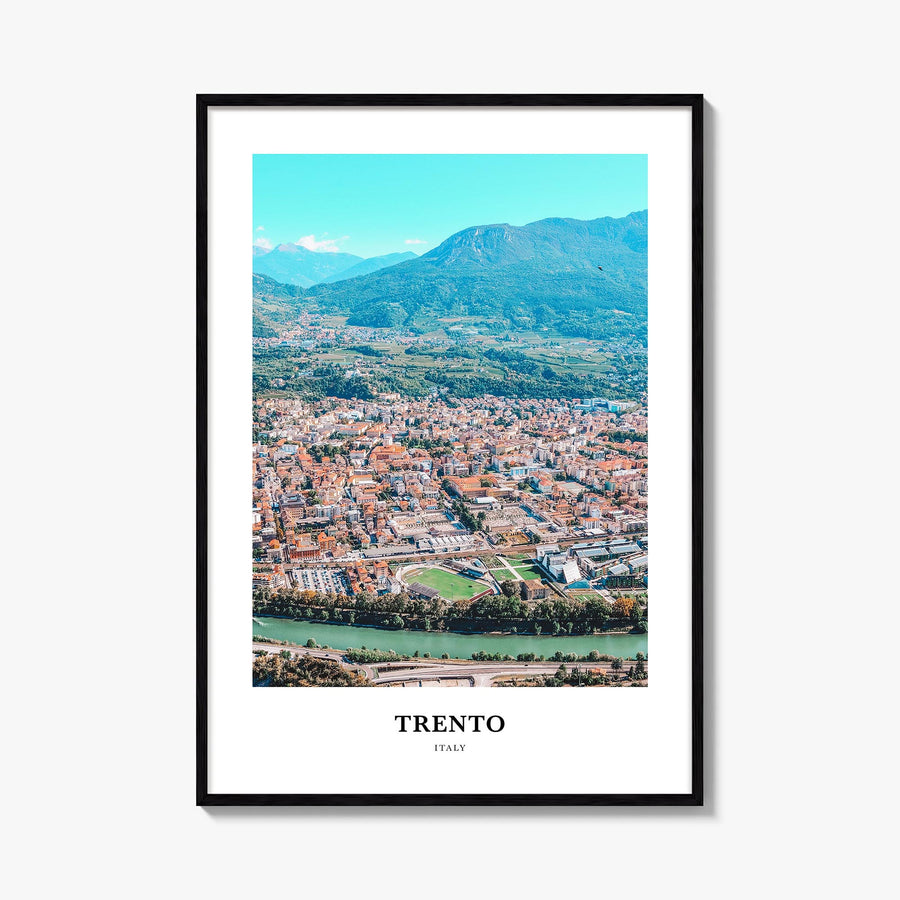 Trento colorful classic poster of Italy – vertical wall art, unframed print shown in interior mockup
