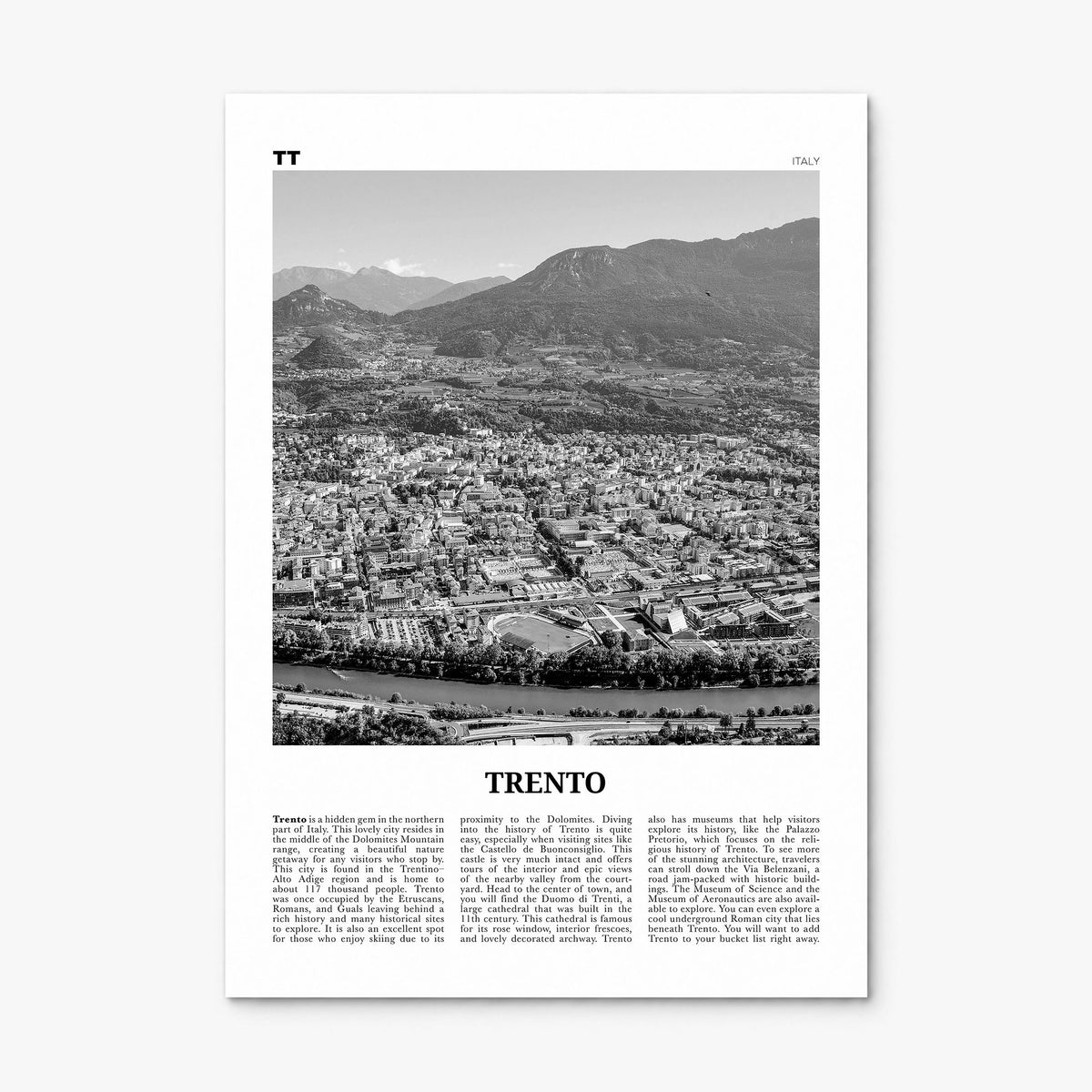 Trento Newspaper Poster, print only (unframed)