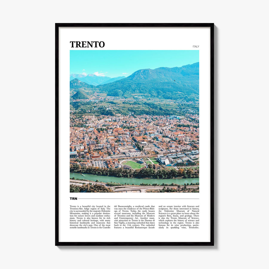 Trento Travel Poster, framed poster mockup