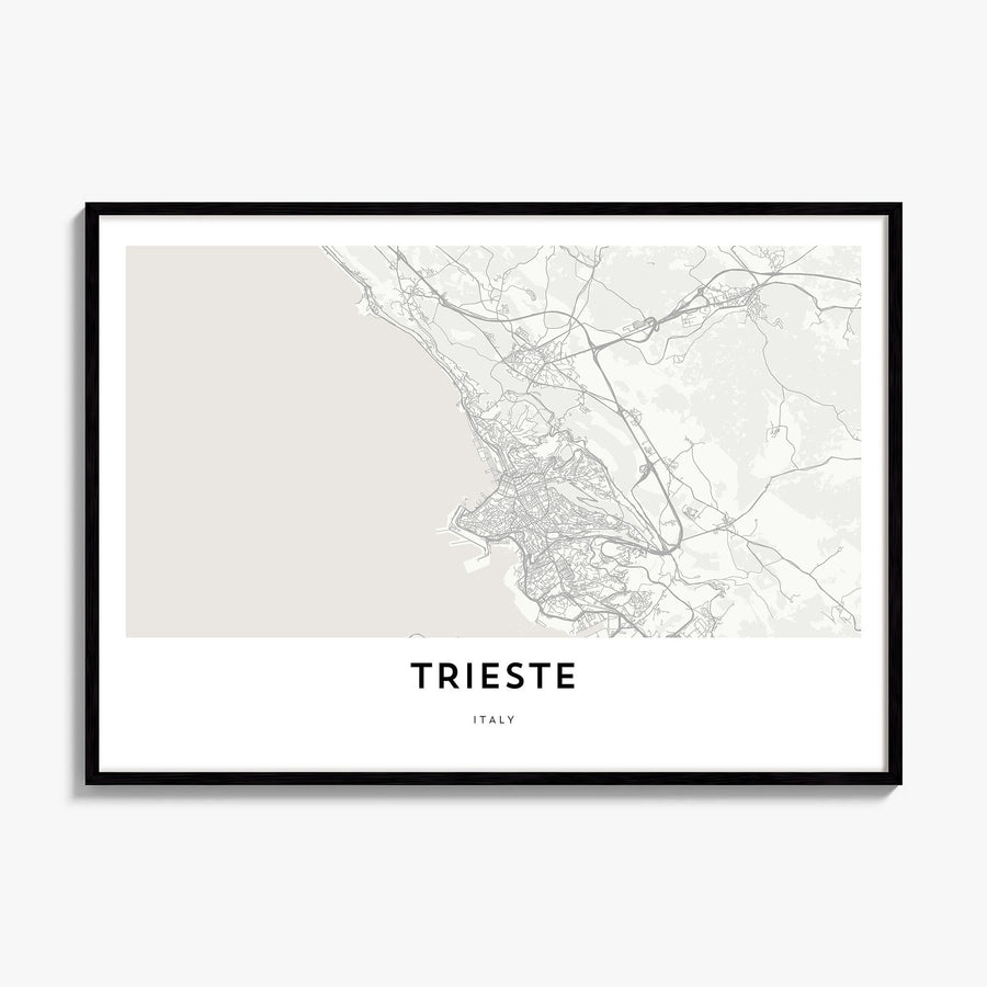 Trieste Map Poster, framed poster mockup