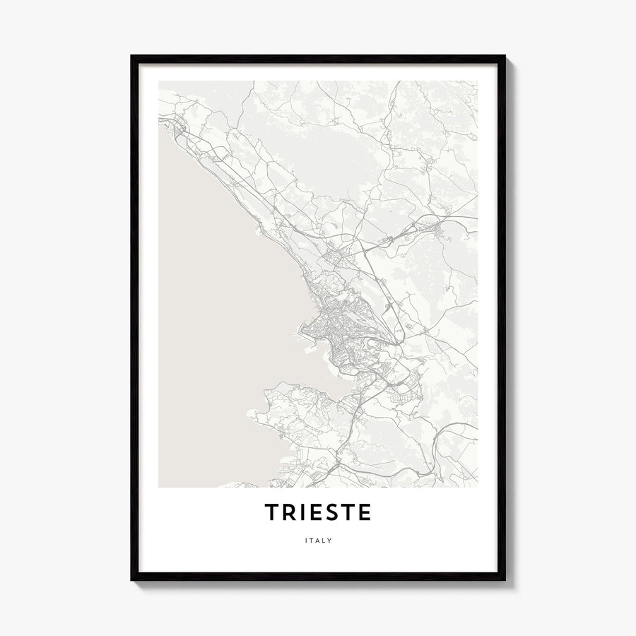 Trieste Map Poster, framed poster mockup