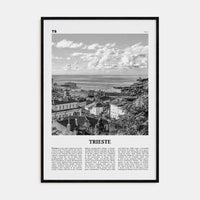 Trieste Poster Black Wood / 8x12 in Nbourhood Travel B&W Poster