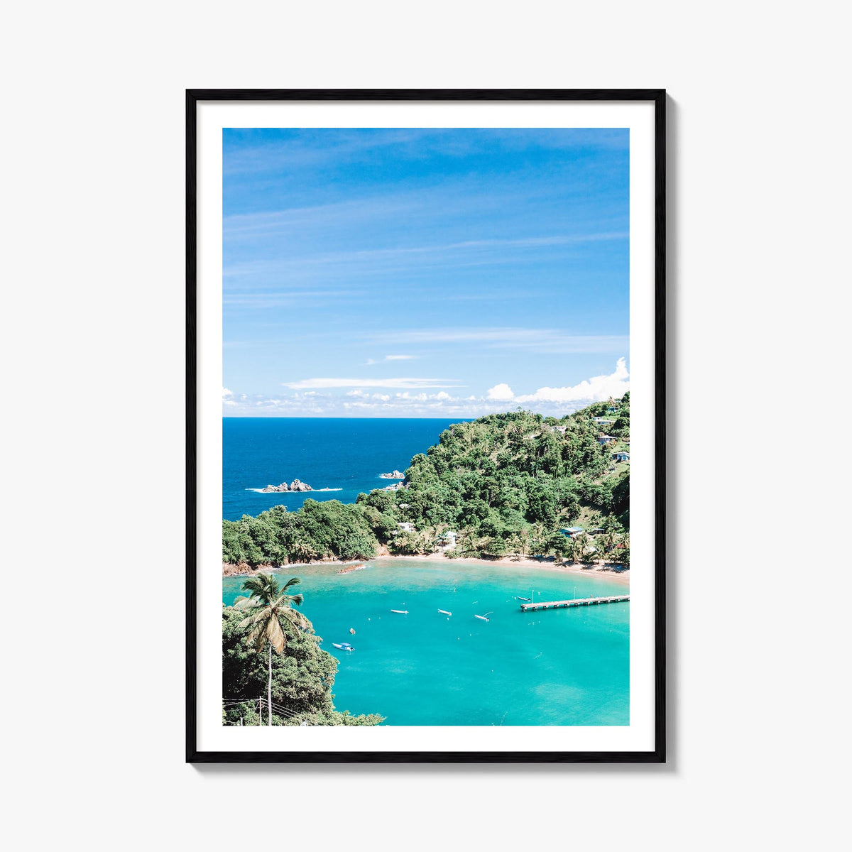 Trinidad and Tobago colorful photo poster of Caribbean – vertical wall art, unframed print shown in interior mockup