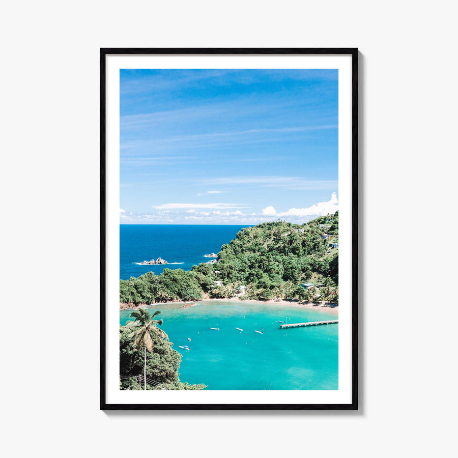 Trinidad and Tobago colorful photo poster of Caribbean – vertical wall art, unframed print shown in interior mockup