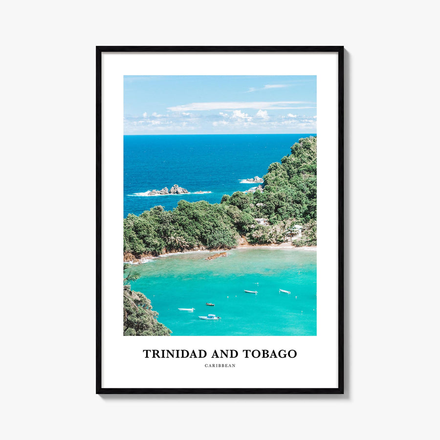 Trinidad and Tobago no. 1 colorful classic poster of Caribbean – vertical wall art, unframed print shown in interior mockup