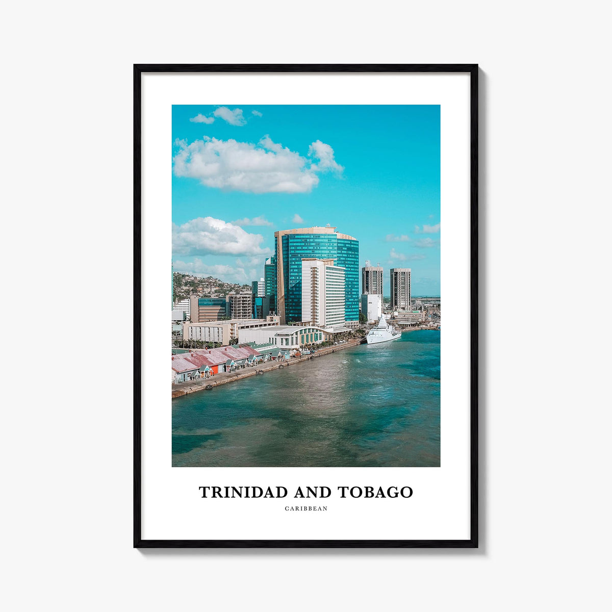 Trinidad and Tobago no. 2 colorful classic poster of Caribbean – vertical wall art, unframed print shown in interior mockup