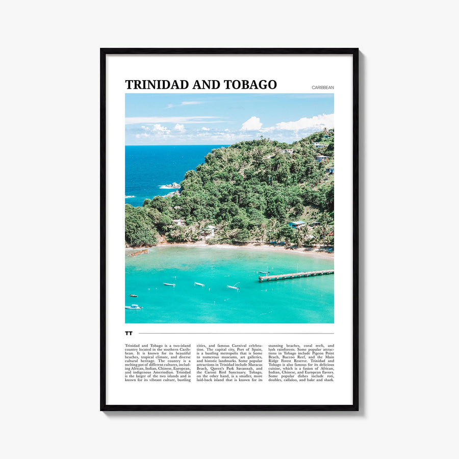 Trinidad and Tobago no. 2 colorful travel poster of Caribbean – vertical wall art, unframed print shown in interior mockup