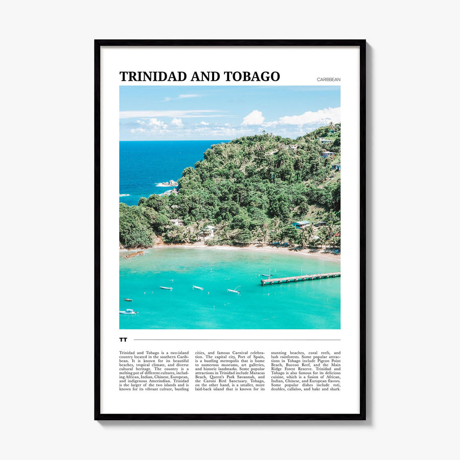 Trinidad and Tobago Travel No 2 Poster, framed poster mockup